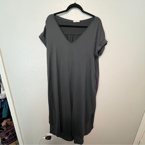 ENTRO Gray V-Neck maxi Dress